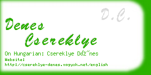 denes csereklye business card